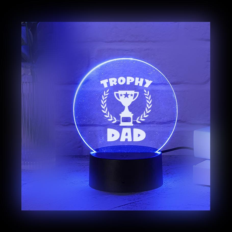 Trophy Dad Color LED Acrylic Light with Remote