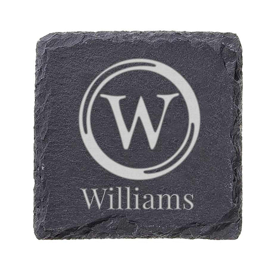 Typewriter Monogram Slate Coaster