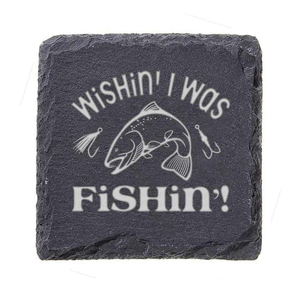 Wishin' I was Fishin' Slate Coaster