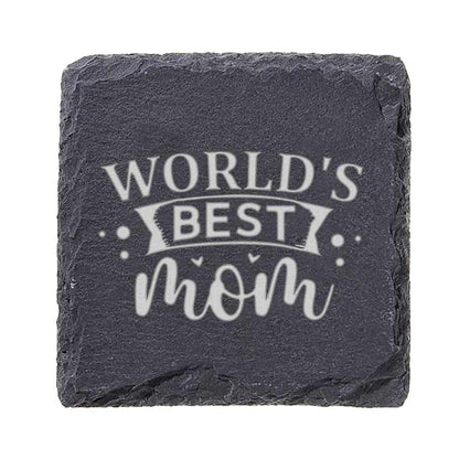 World's Best Mom Slate Coaster